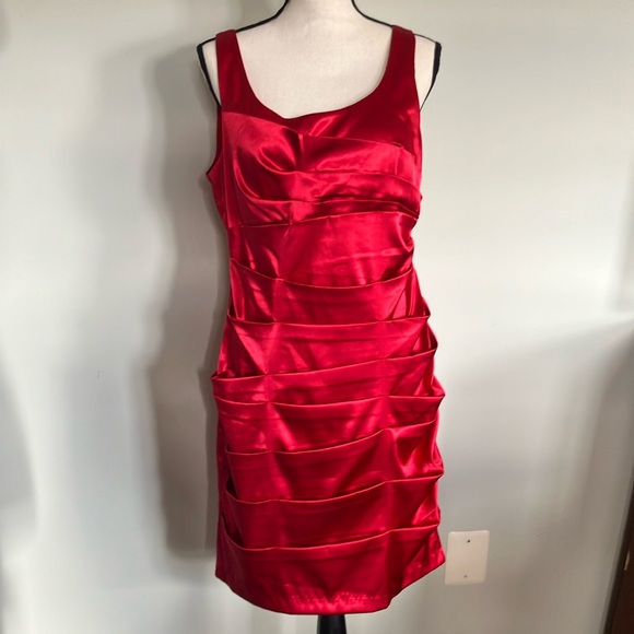 Bisou Bisou Dresses & Skirts - Red Satin Dress